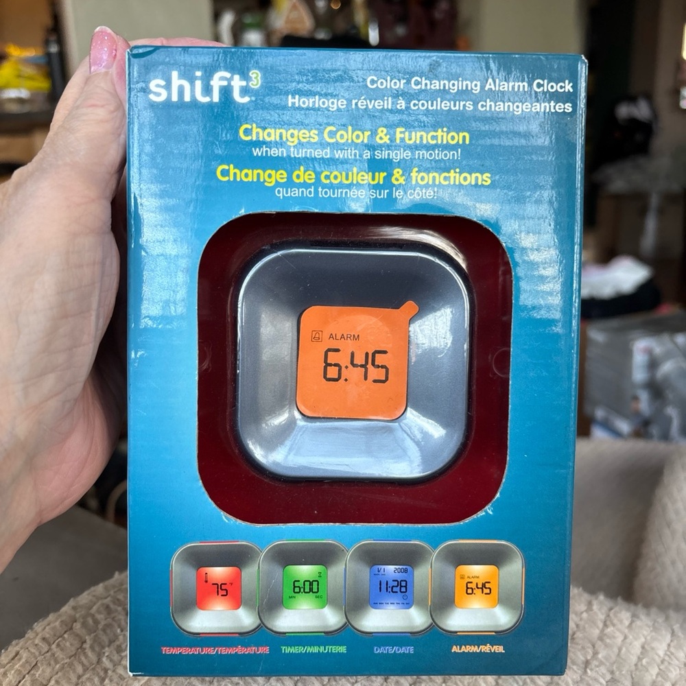 Shift 4 Color Changing LCD  Alarm Clock - New Open Box.